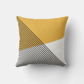 白黒と黄色の幾何学的シンプルアート クッション (裏面)