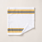 白黒と黄色 バスタオルセット (ウォッシュタオル)