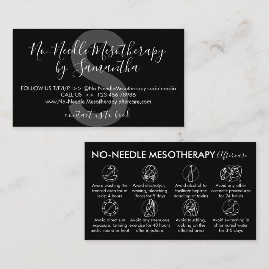 白黒なし針療法アフターケア 名刺 (正面/裏面)