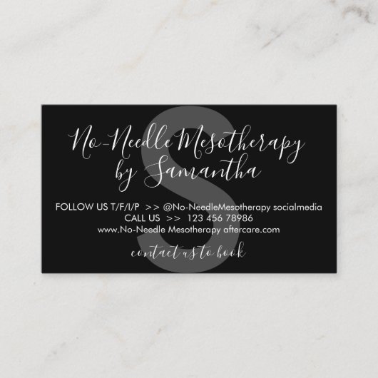 白黒なし針療法アフターケア 名刺 (正面)