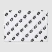 白黒にファッションの唇のギフト包むこと 薄葉紙 (正面)