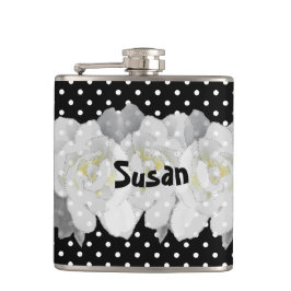 白黒に美しい白いクチナシの花 フラスク