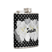 白黒に美しい白いクチナシの花 フラスク (右)