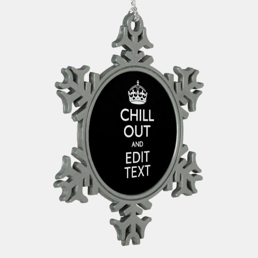 白黒に落ち着い保たクラウン スノーフレークピューターオーナメント (左)