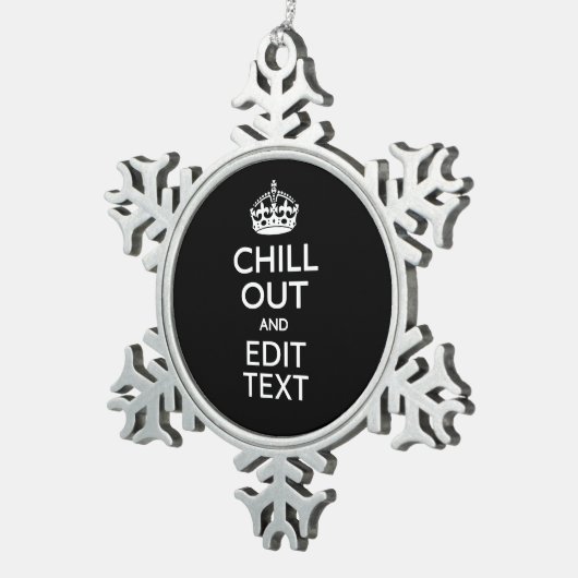 白黒に落ち着い保たクラウン スノーフレークピューターオーナメント (右)