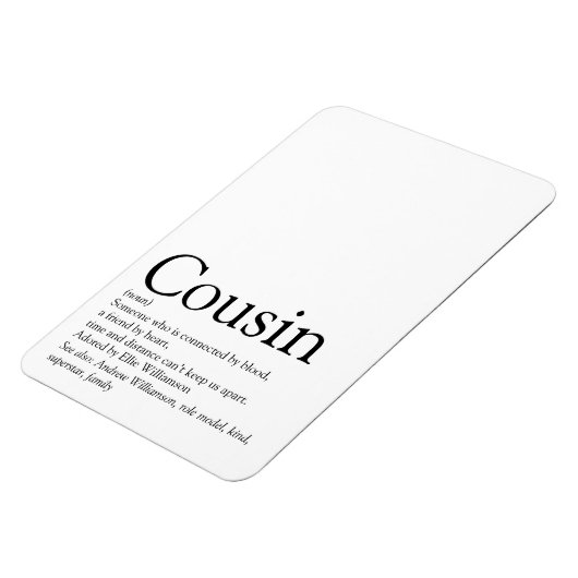 白黒のいとこカッコいいモダンの定義 マグネット (左側)