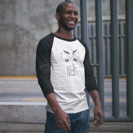 白黒のおもしろいハロウィーン不気味カスタム Tシャツ