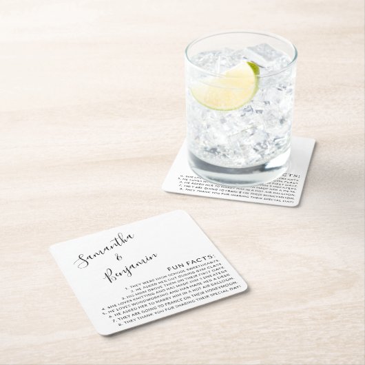 白黒のおもしろい·ファモダンクトのスクリプ結婚ト化 スクエアペーパーコースター (インサイチュ)