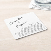 白黒のおもしろい·ファモダンクトのスクリプ結婚ト化 スクエアペーパーコースター (アングル)