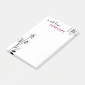 白黒のお洒落フローラ名 ポストイット (アングル)