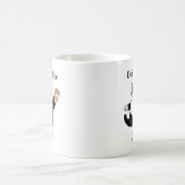 白黒のかわいいイラストの面白い猫のコーヒー コーヒーマグカップ (中央)