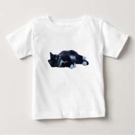 白黒のかわいいタキシーの子猫 ベビーTシャツ