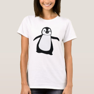 白黒のかわいいペンギンスケッチ Tシャツ
