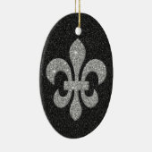 白黒のきらびやかな効果のアヤメ セラミックオーナメント (右)