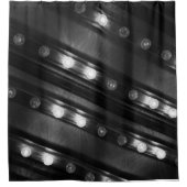 白黒のきらめきライト シャワーカーテン (正面)