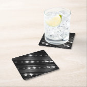 白黒のきらめきライト スクエアペーパーコースター (インサイチュ)
