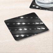 白黒のきらめきライト スクエアペーパーコースター (アングル)