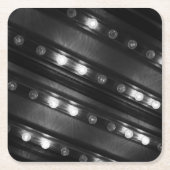 白黒のきらめきライト スクエアペーパーコースター (正面)