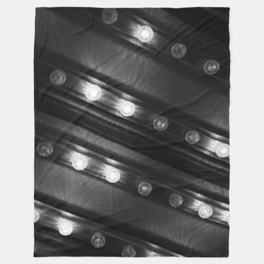 白黒のきらめきライト フリースブランケット (正面)