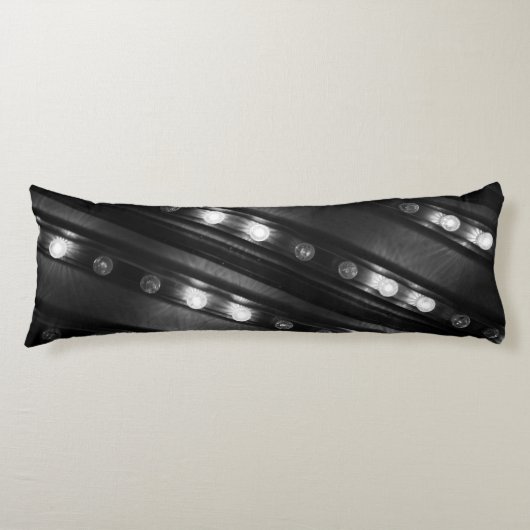 白黒のきらめきライト ボディピロー (正面)