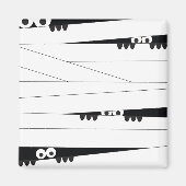 白黒のぞきミイラのハロウィンユーモア マグネット (正面)