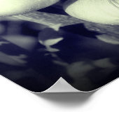 白黒のつる植物のトマト ポスター (角)