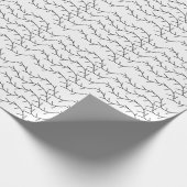 白黒のとげのパターン ラッピングペーパー (角)