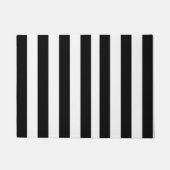 白黒ののストライプ分類 ドアマット (正面)