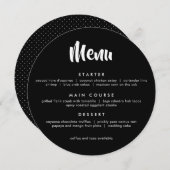 白黒のはっきりしたなブラシの教養がある円形メニュー メニュー (正面/裏面)