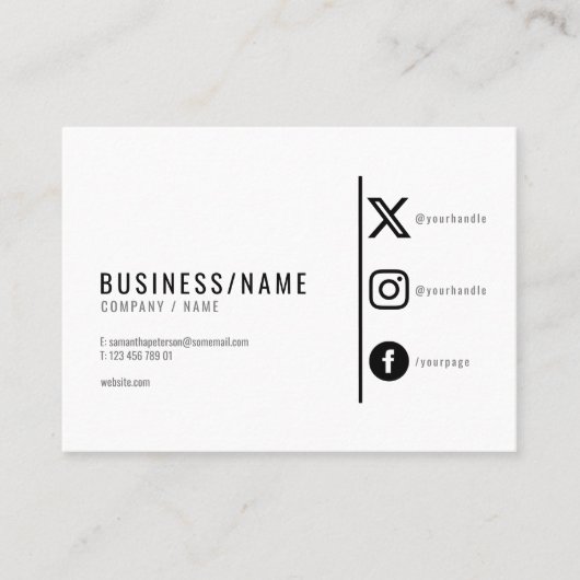 白黒のはっきりしたソーシャルメディアのアイコン 名刺 (正面)