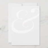 白黒のはっきりしたタイポグラフィ名結婚の数 招待状 (裏面)