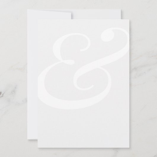 白黒のはっきりしたタイポグラフィ名結婚の数 招待状 (裏面)