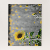 白黒のひまわり畑 ジグソーパズル (縦)