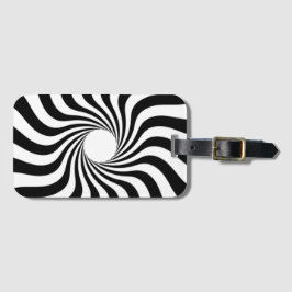 白黒のらせんプリント ラゲッジタグ