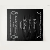 白黒のアカントスエレガントが次のアイテムに結婚ようこそ タペストリー (正面(横))