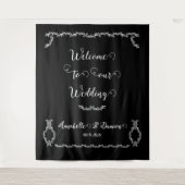 白黒のアカントスエレガントが次のアイテムに結婚ようこそ タペストリー (正面)