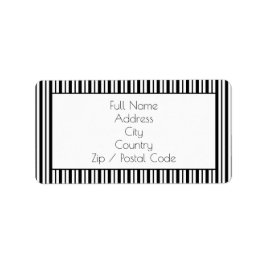 白黒のアドレスストライプステッカーラベル ラベル