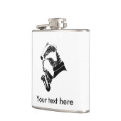 白黒のアナグマ遊のサクソフォン フラスク (左)