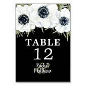 白黒のアネモネス植物表番号 テーブルナンバー (裏面)