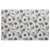 白黒のアネモネ庭園 ファブリック (ヤード)