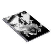 白黒のアボリューロン絵文字の花の写真 ノートブック (右側)