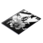 白黒のアボリューロン絵文字の花の写真 ノートブック (左側)
