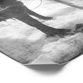 白黒のアミッシュな馬グランジ ポスター (角)