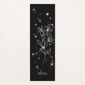 白黒のアリー〔占星術の〕十二宮図フローラ ヨガマット (正面)