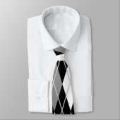 白黒のアーガイル柄のなタイ ネクタイ (タイ)