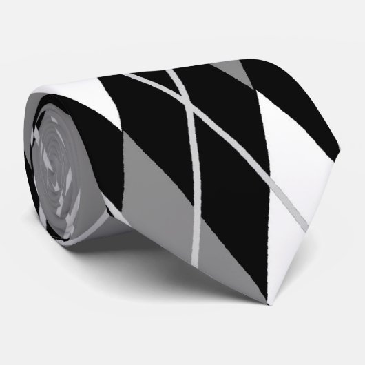 白黒のアーガイル柄のなタイ ネクタイ (ロール)