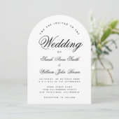 白黒のアーチの結婚スエレガントクリプト 招待状 (スタンド正面)