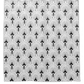 白黒のアートデコのシームレスなパターン シャワーカーテン (正面)