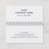 白黒のアートデコパターン スクエア名刺 (裏面)