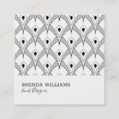 白黒のアートデコパターン スクエア名刺 (正面)